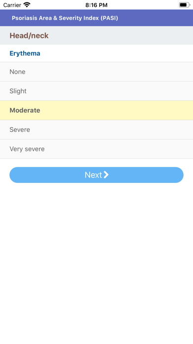 Psoriasis Are Severity Index screenshot 2