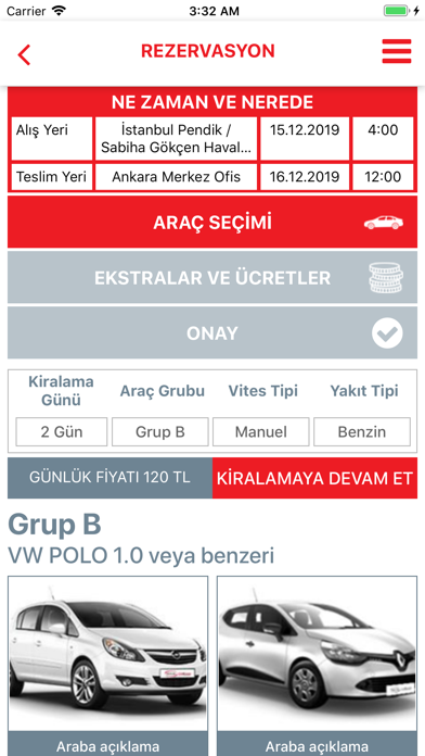 Zeplin Car Rent A Car Screenshot