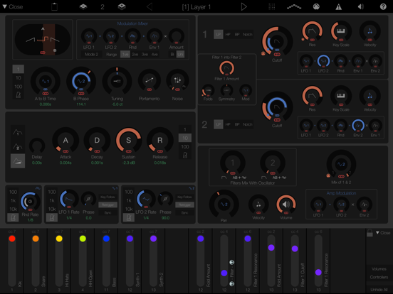 Screenshot #2 for LayR-Multi Timbral Synthesizer