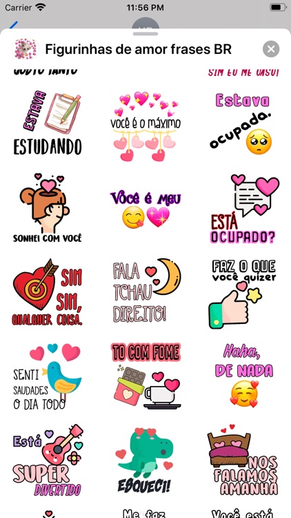Figurinhas de amor frases BR