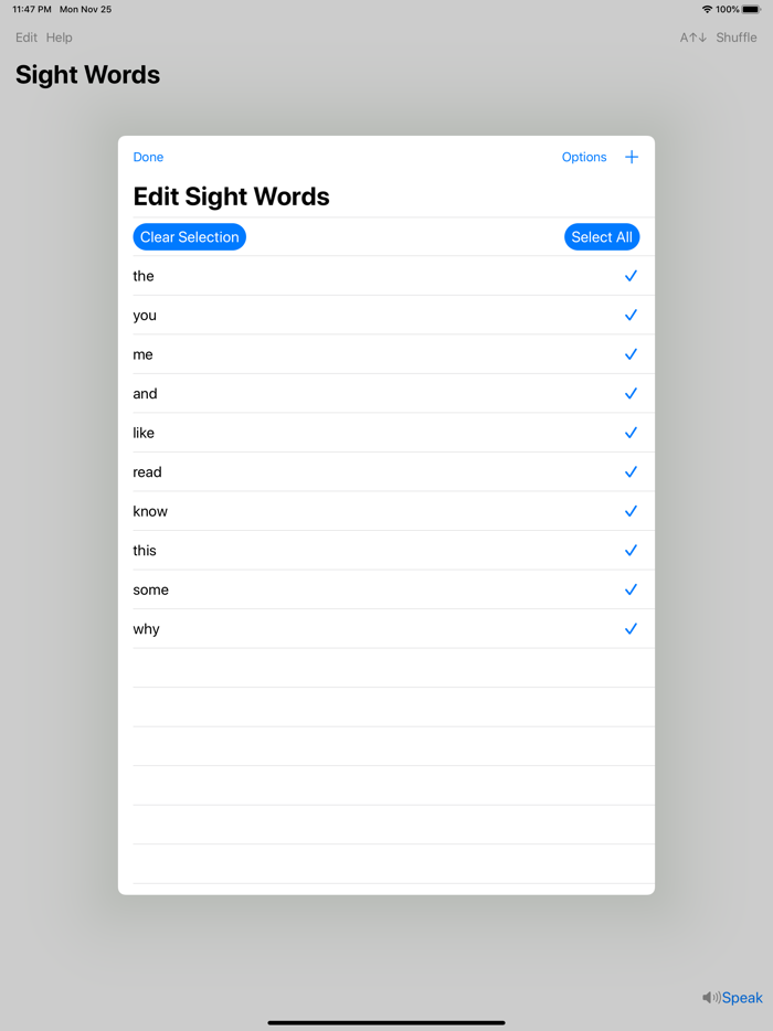 Voux Sightwords Builder