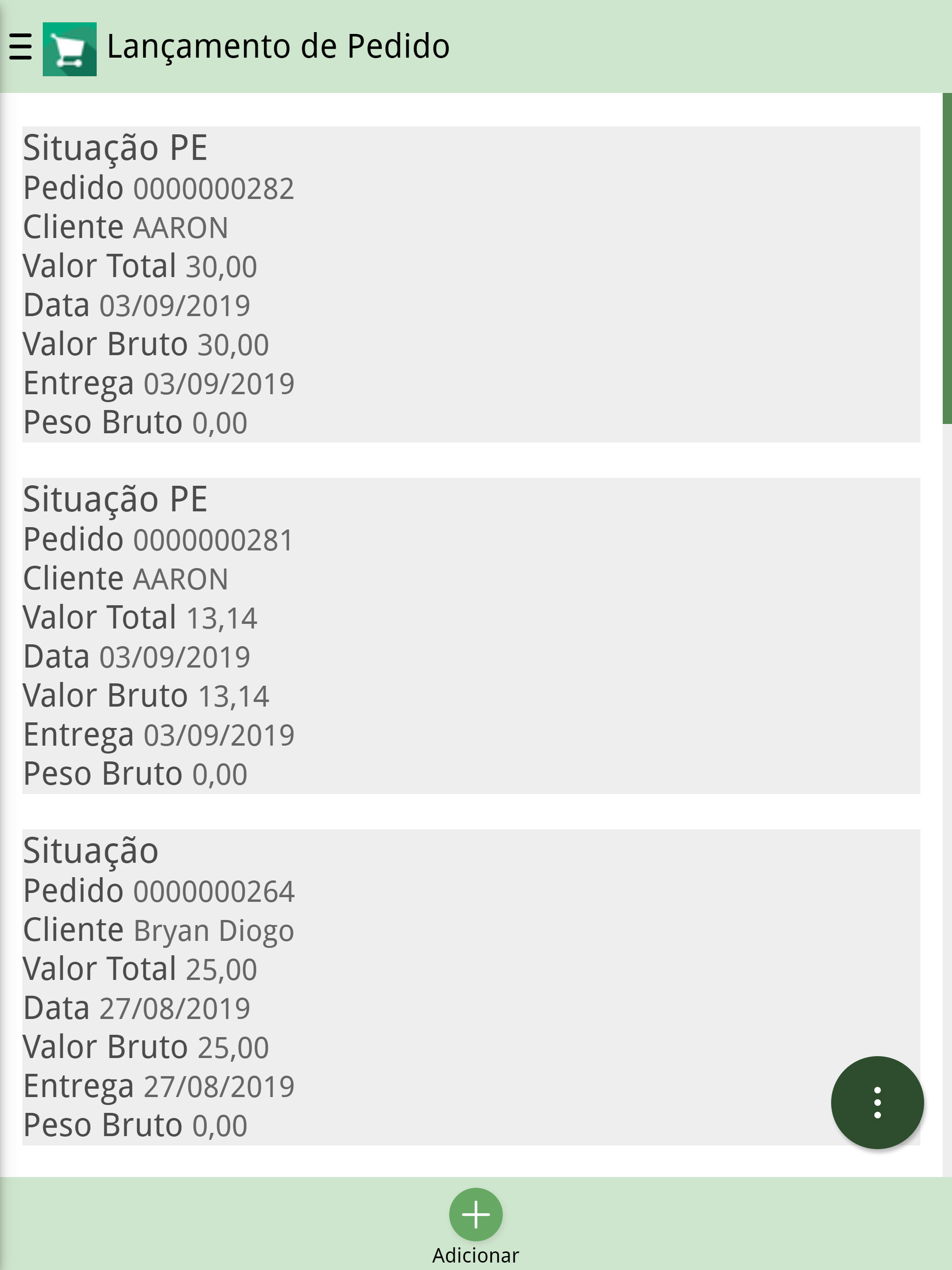 Pebbian Lançamento Pedidos