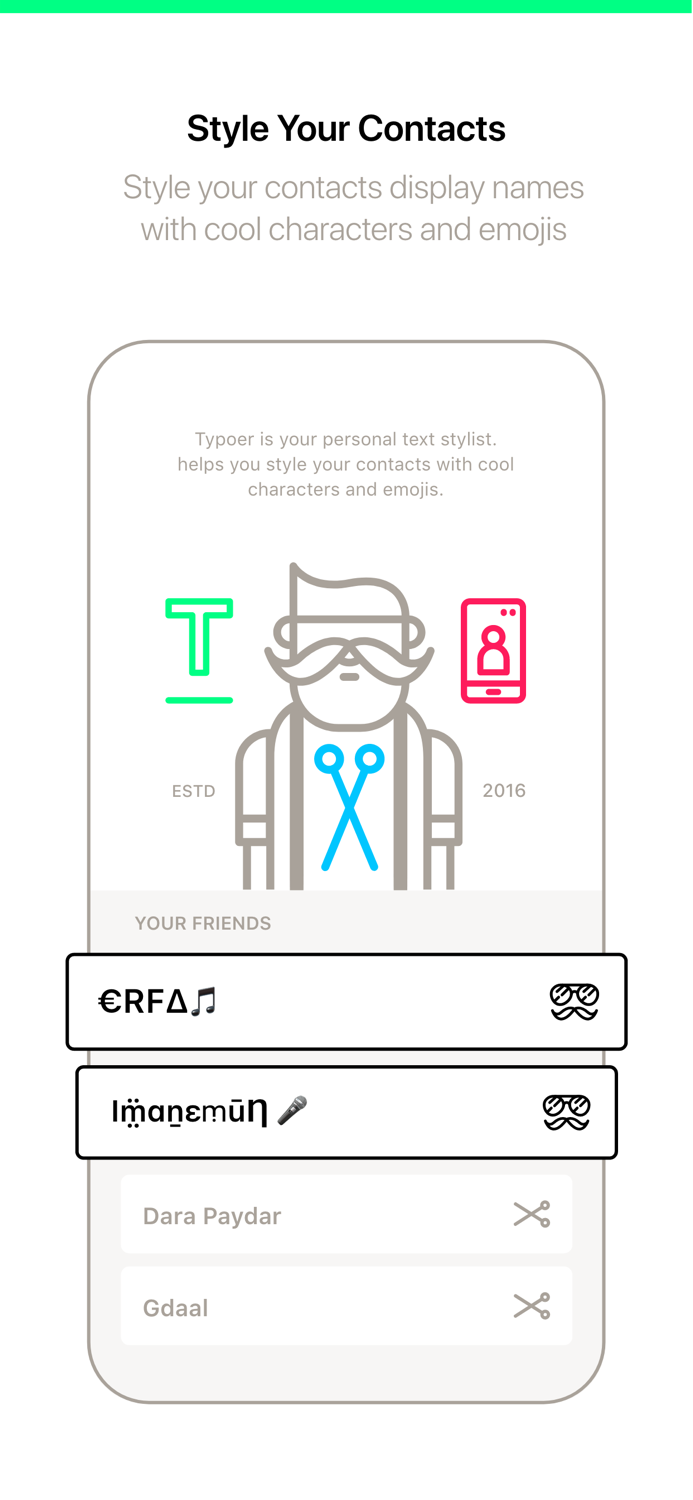 Typoer - Style your contacts