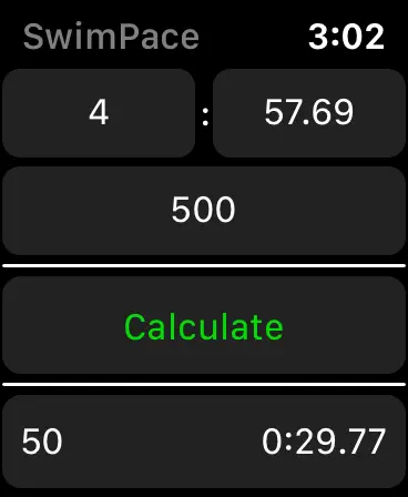 Screenshot #1 pour SwimSplits Calculator