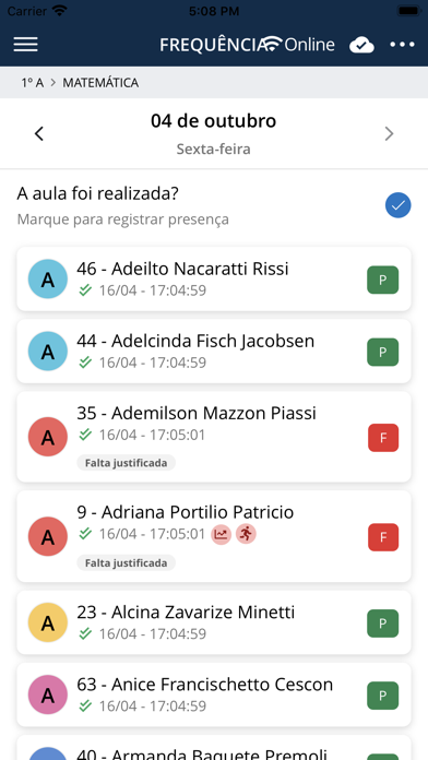 Professores Screenshot