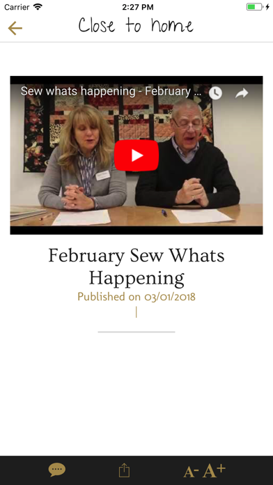 Close to Home sewing center Screenshot
