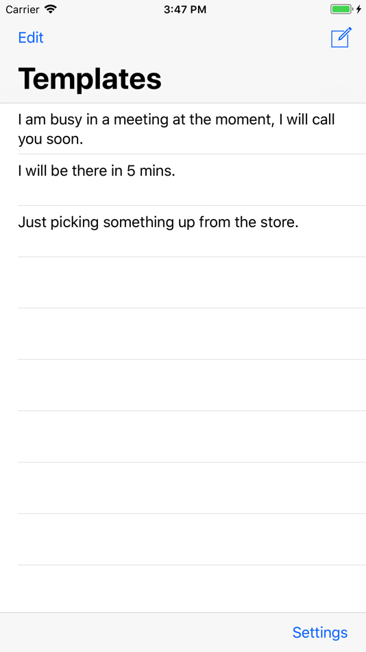 #1. Message Templates (iOS) 由: Square Bracket Software Ltd