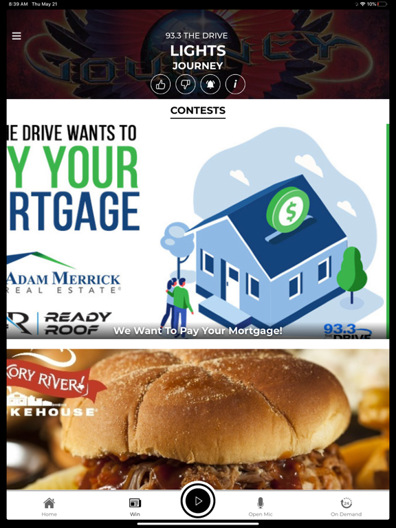 93.3 The Drive iPad screenshot 3 - Music app