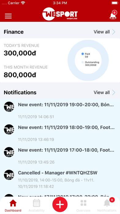 Screenshot #1 pour WeSport Manager