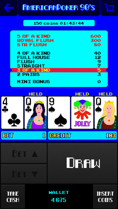 American Poker 90's Casino Screenshot