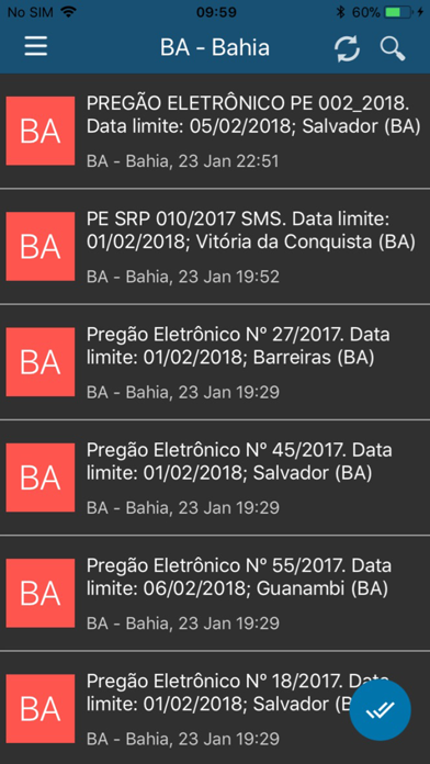 Alerta Licitação Screenshot