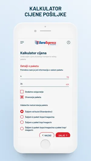 EuroExpress brza pošta screenshot 4
