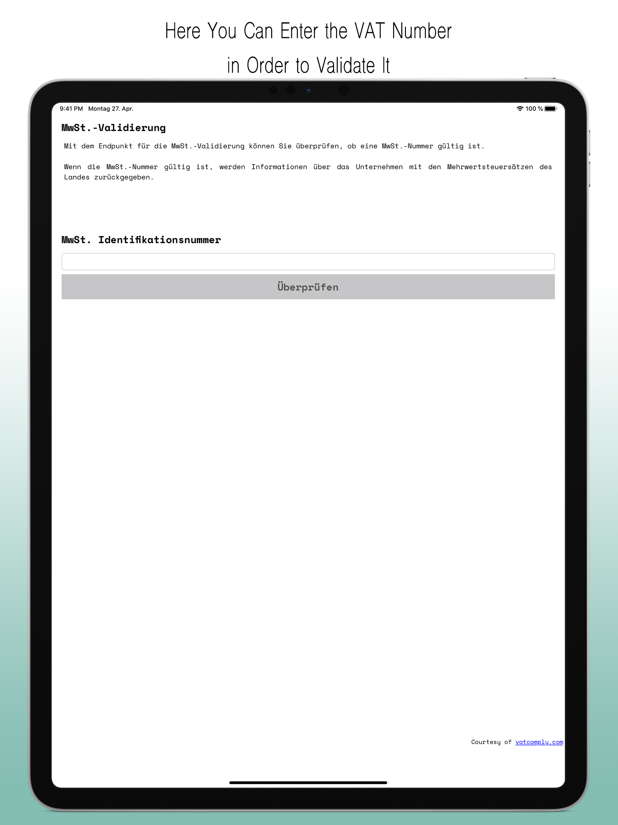 VAT Value Added Tax Validation