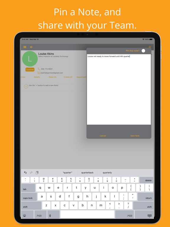 HaystackCRM iPad screenshot 2 - Business app
