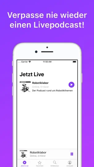 Screenshot von Podlive auf dem iPhone 1