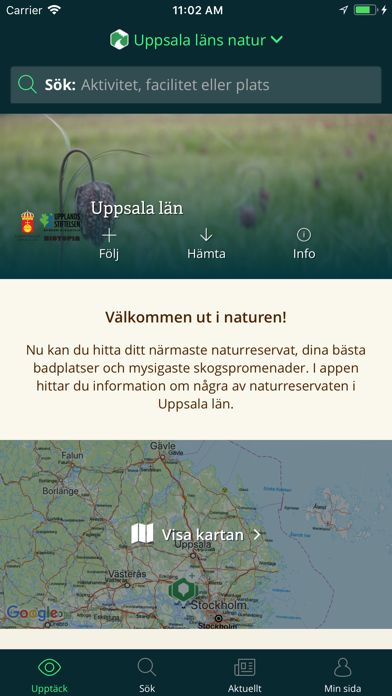 Uppsala läns Naturkarta Screenshot