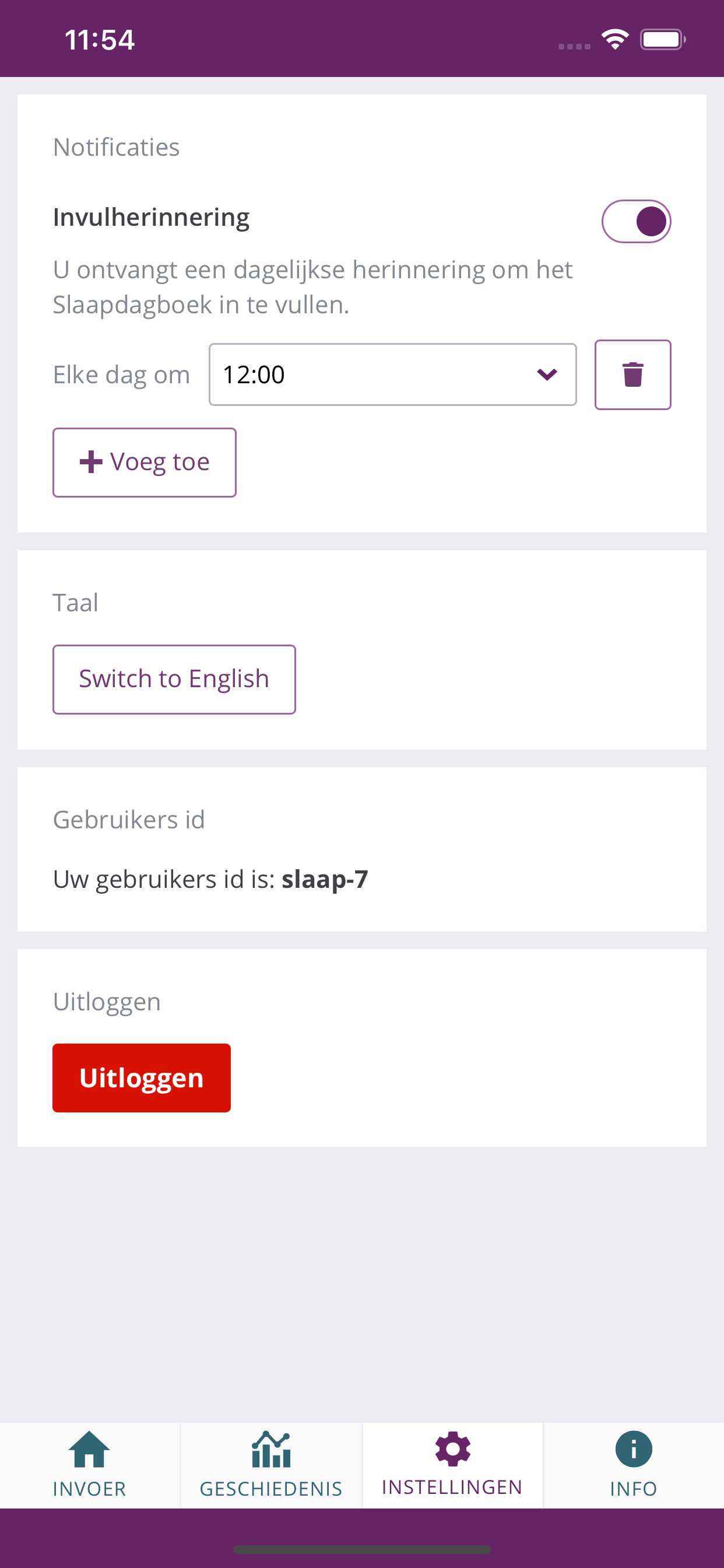 Kempenhaeghe Sleep Diary