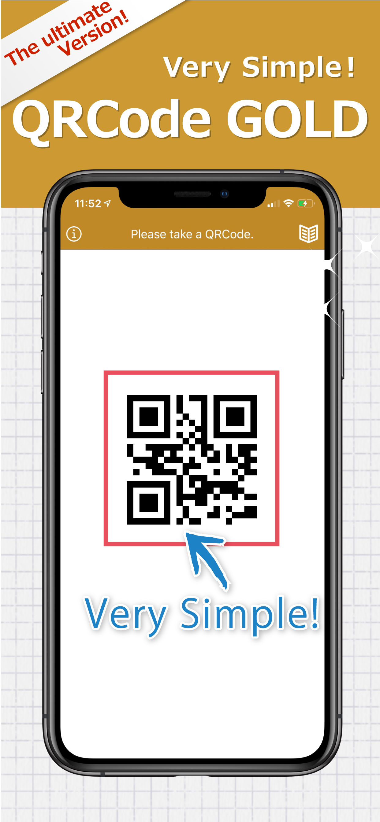 QRCode for iPhone iPad GOLD