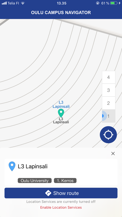 Oulu Campus Navigator Screenshot