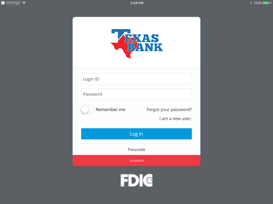 Texas Bank Mobile iPad screenshot 1 - Finance app