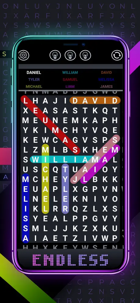 Sopa de letras infinitas