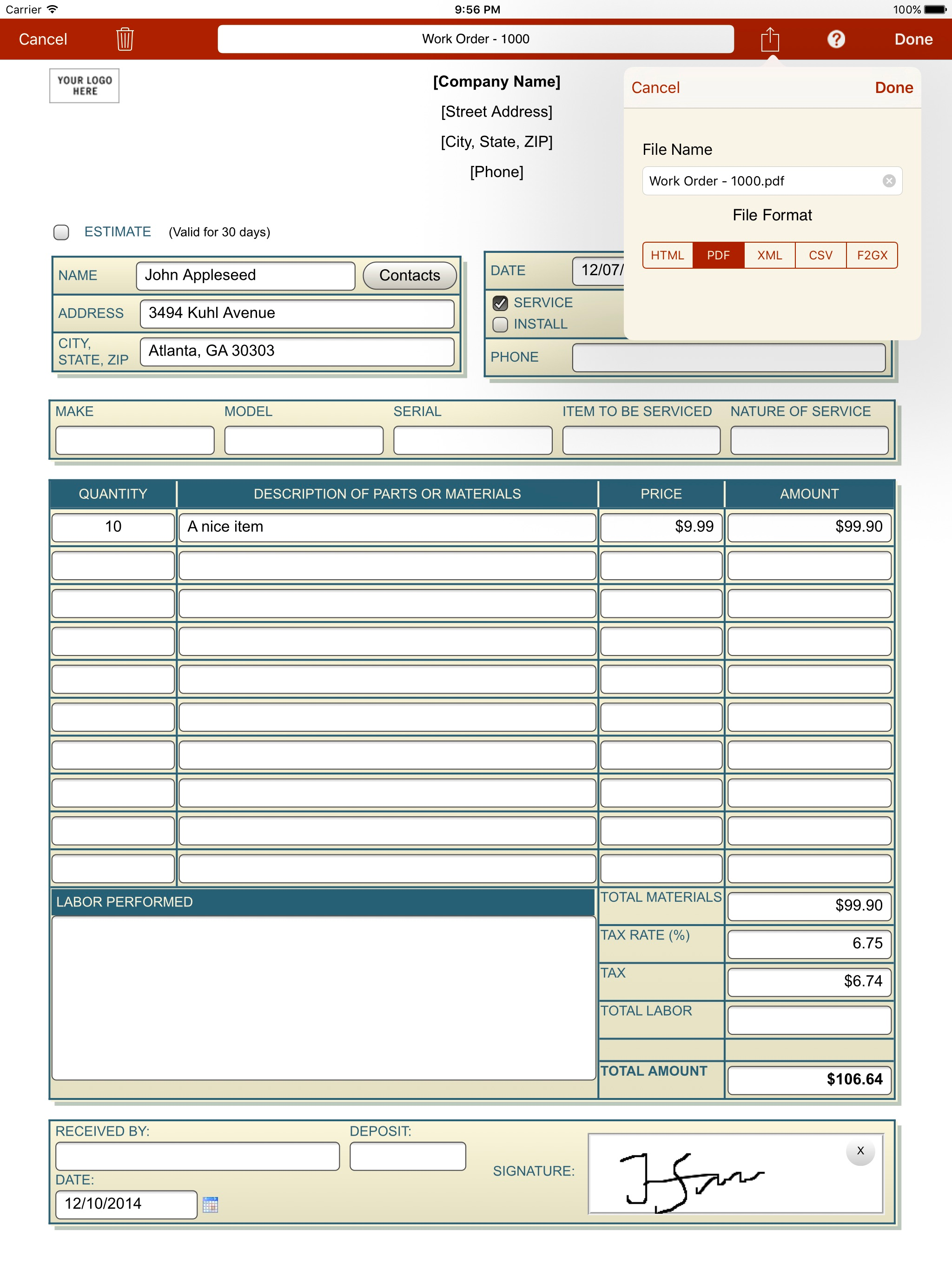 Forms-2-Go HD screenshot 5