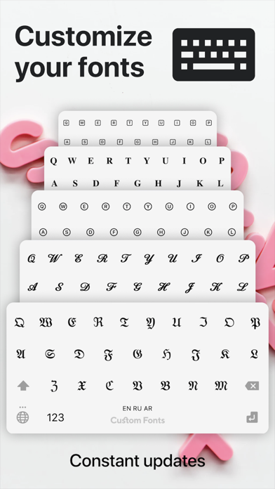 Custom Fonts - Cool Keyboard Screenshot 1