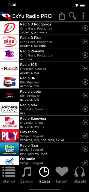 ExYu Radio stanice uzivo on the App Store