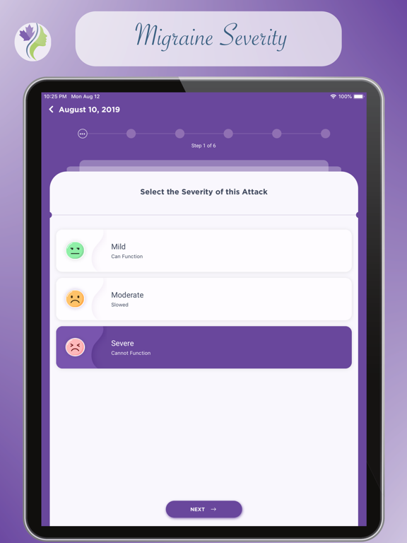 Canadian Migraine Tracker iPad screenshot 4 - Medical app