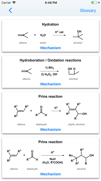 Organic Reactions Screenshot