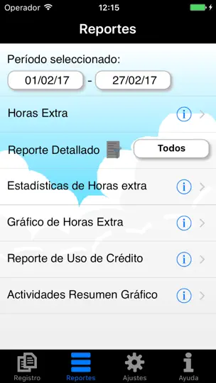 Captura de pantalla de Horas Extra en iPhone 3