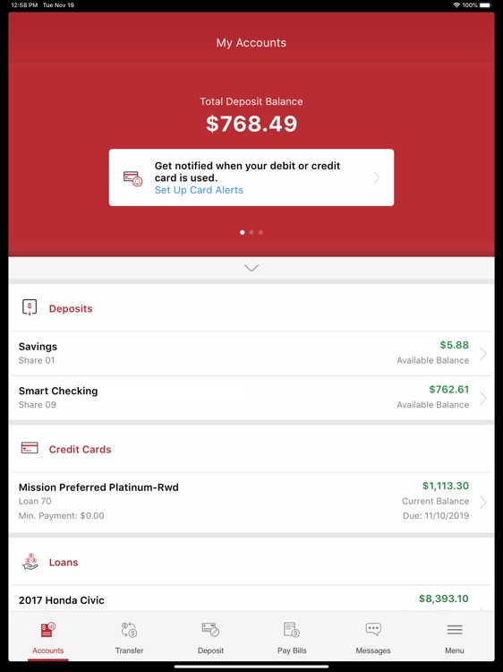 Mission Fed Banking for iPad