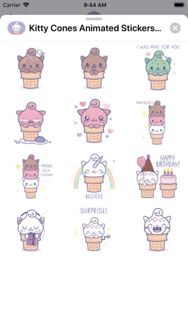Game screenshot Kitty Cones Animated Stickers apk