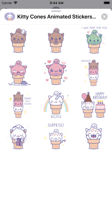 Kitty Cones Animated Stickers screenshot 2