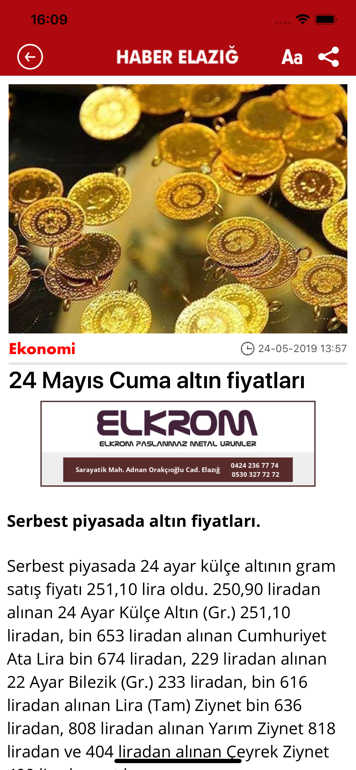 Haber Elazığ