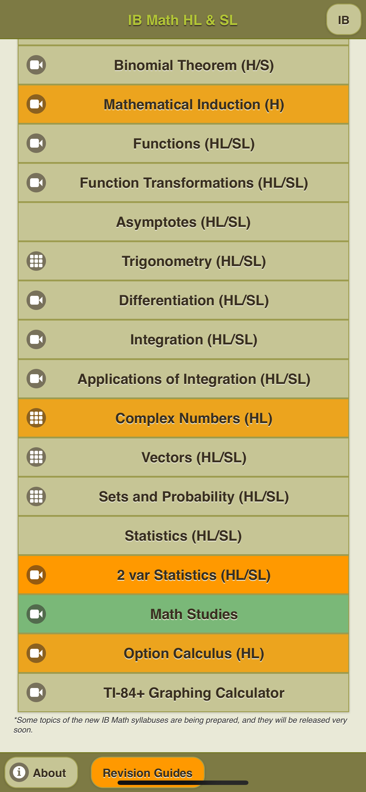 IB Math HL & SL
