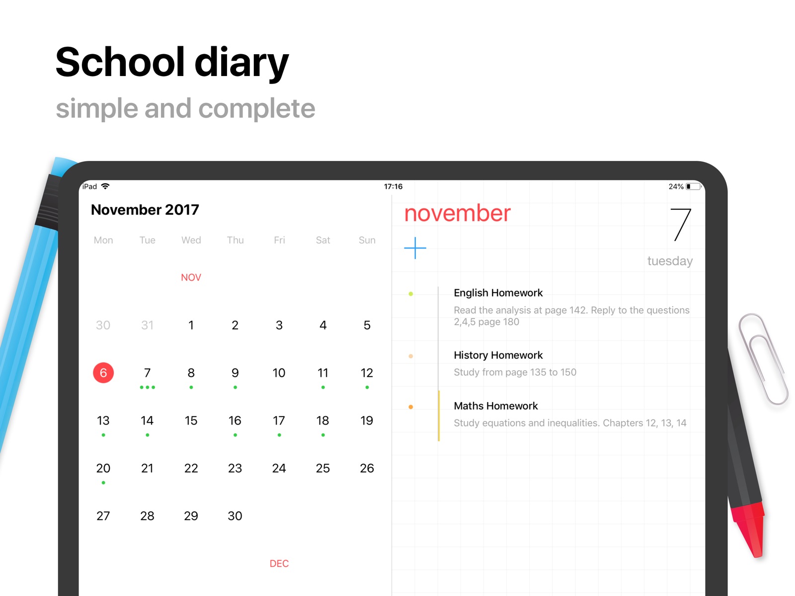 Smart Diary - Student Planner ipad screenshot 1