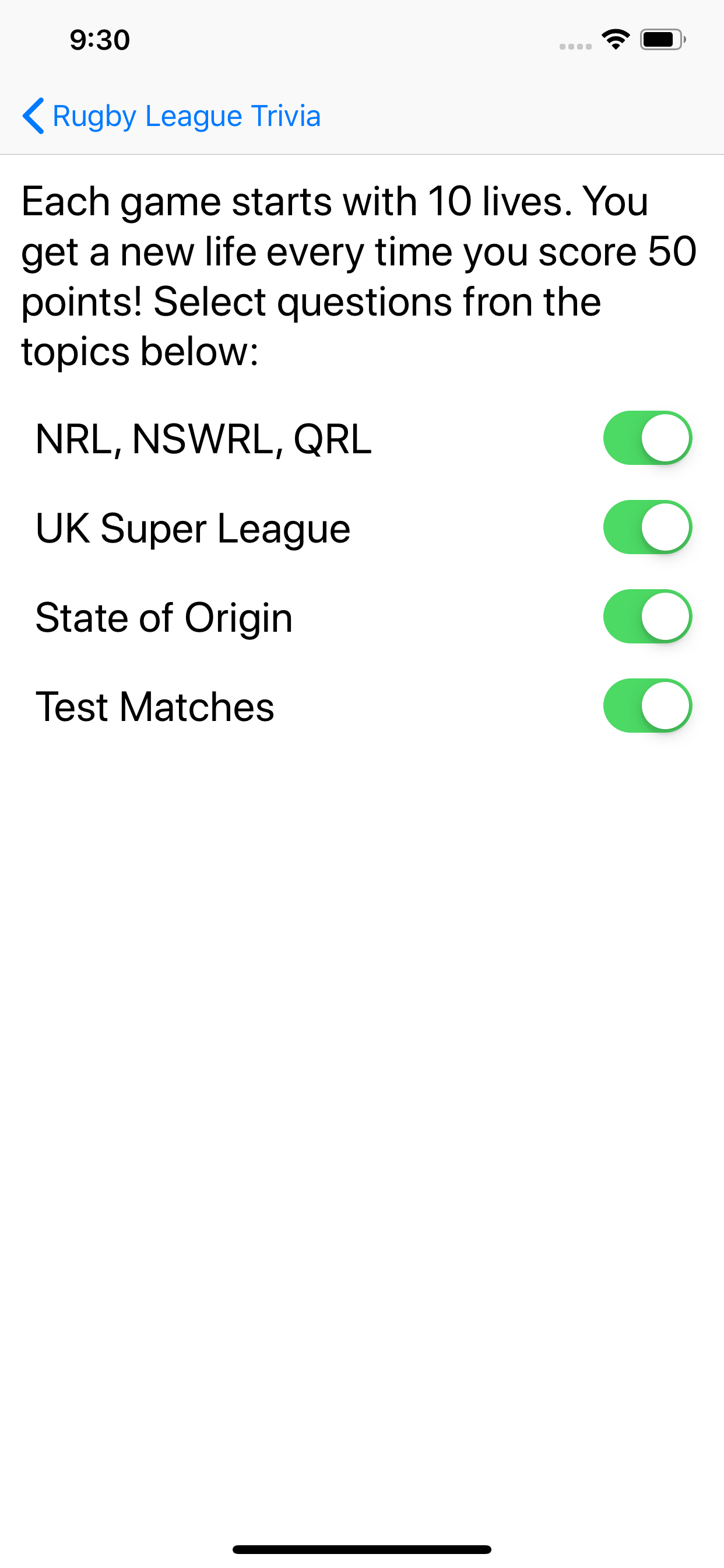 Rugby League Trivia screenshot 4