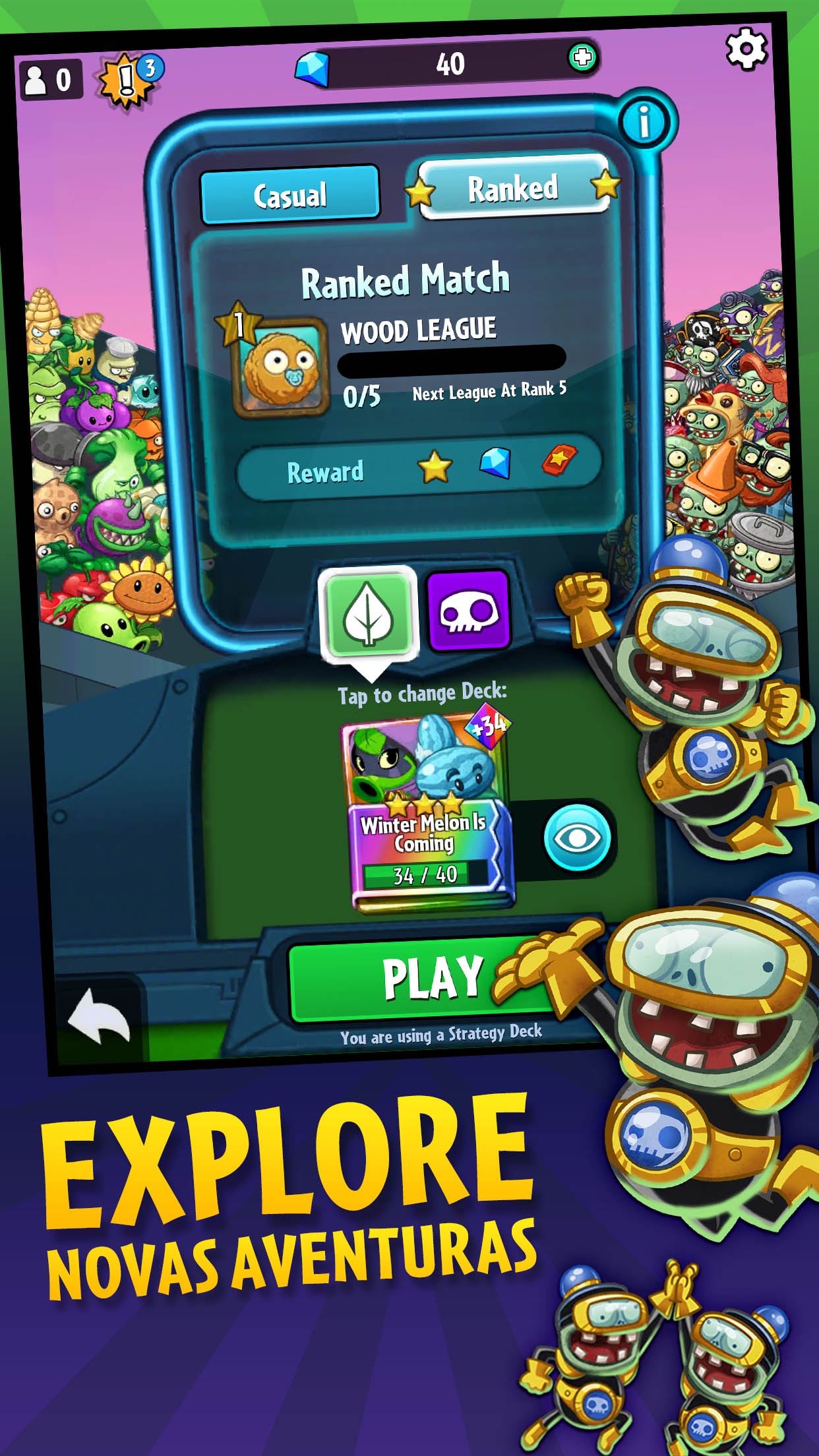 Screenshot do app Plants vs. Zombies™ Heroes