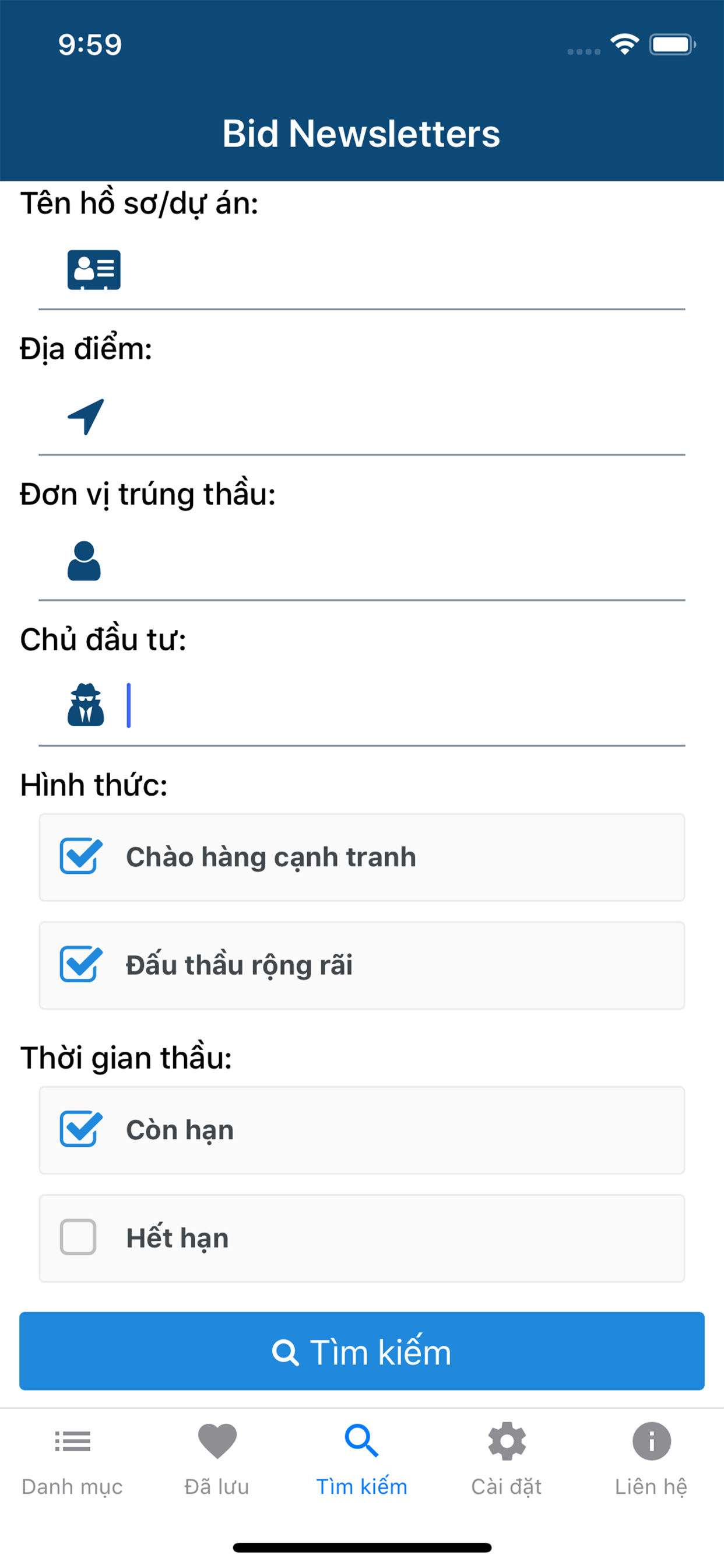 Bid Newsletters - Tra cứu thầu