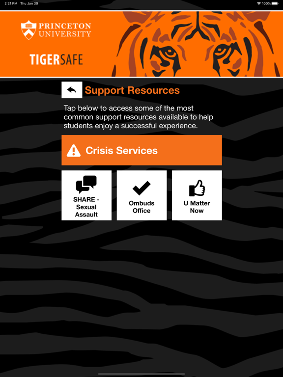 TigerSafe - Princeton iPad screenshot
