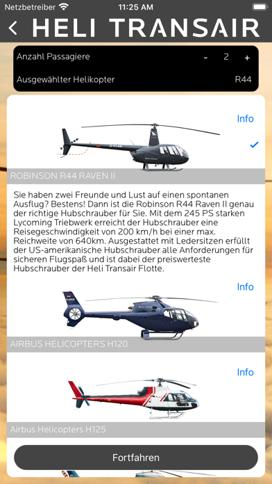Heli Transair Routenplaner screenshot