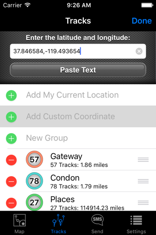 SMS a GPS screenshot 2