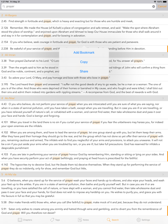 Quran Notes iPad screenshot 4 - Reference app