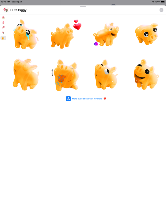 Cute Piggy iPad screenshot 4 - Stickers app