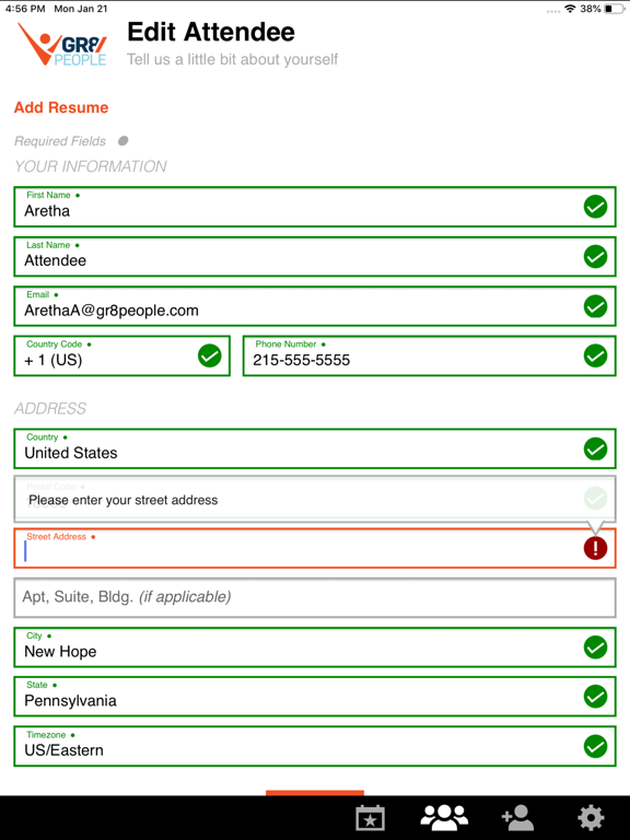 gr8 People Event Recruiting iPad screenshot 6 - Business app