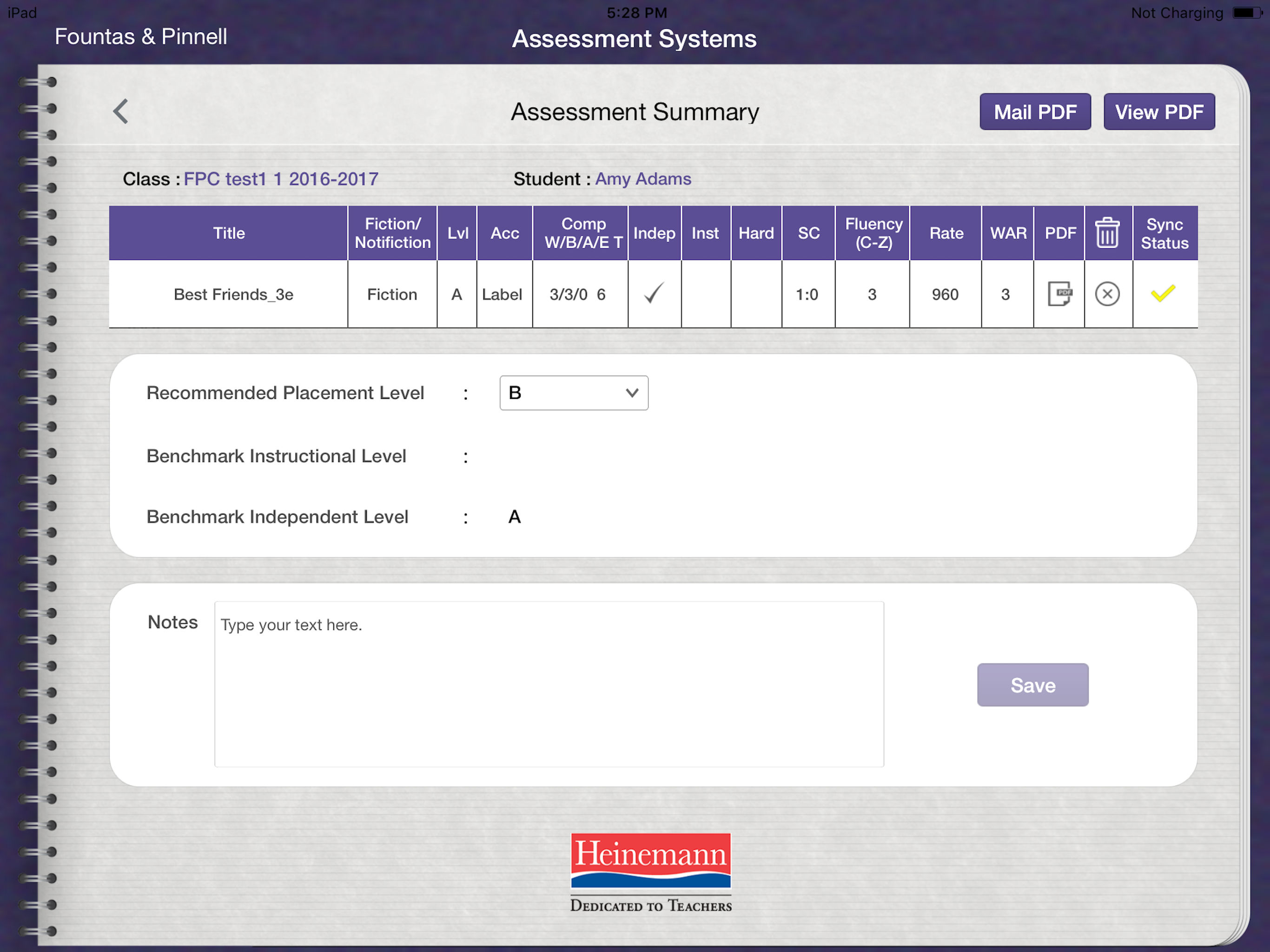 F&P FPC Reading Record Apps screenshot 5