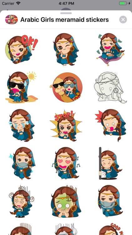 Arabic Girls mermaid stickers