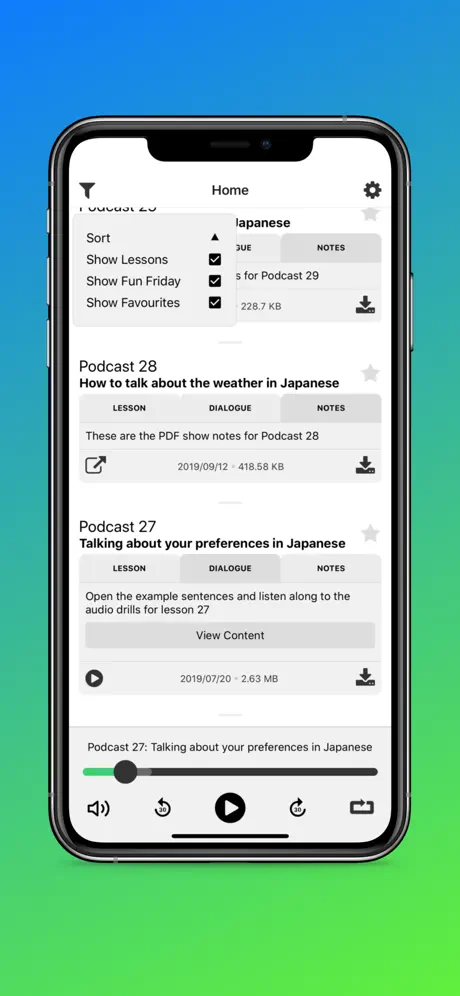 Learn Japanese Pod App