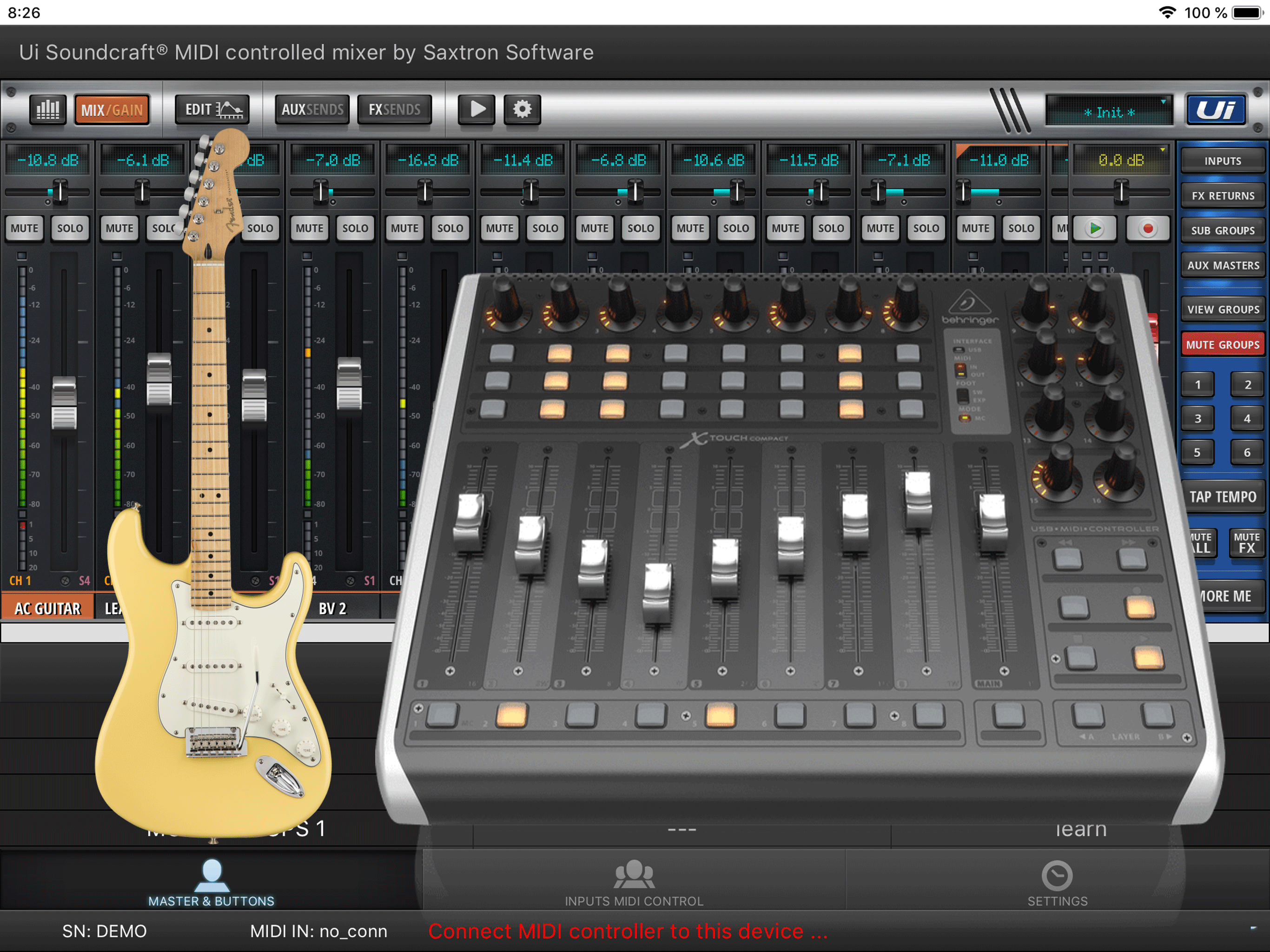Ui MIDI mixer screenshot 5
